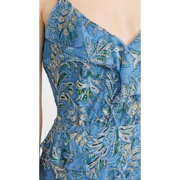 VERONICA BEARD Avenel Silk Ruffle Dress in Blue Sz 0 - Picture 5 of 15